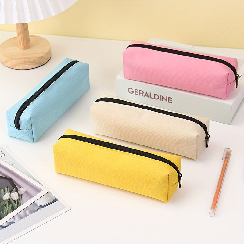 Solid Stationery Bag Compact Portable Pencil Bag