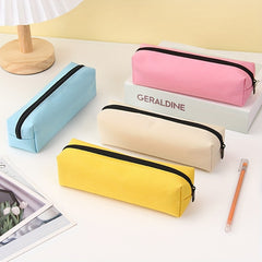 Solid Stationery Bag Compact Portable Pencil Bag