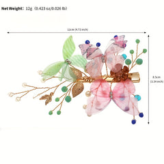 2pcs Summer Dopamine Butterfly Hair Clips Gradient Wedding Decorations