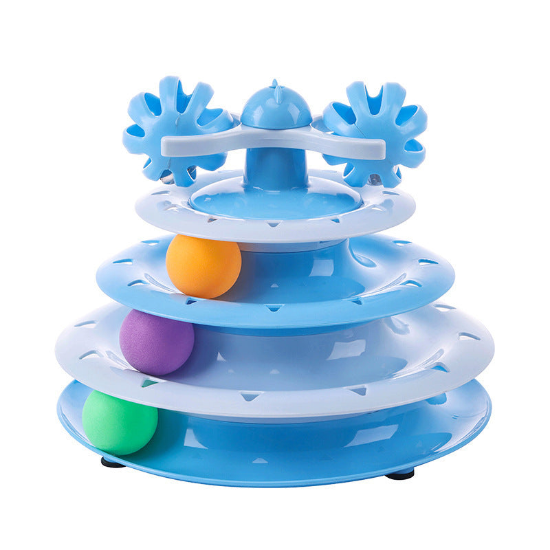 Interactive Cat Toy Roller with 4 Levels and Balls