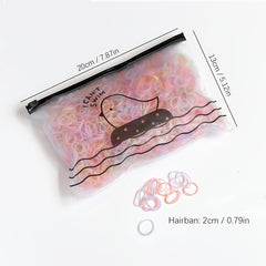 100pcs Colorful Girl Rubber Band Hair Scrunchies