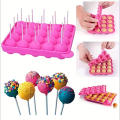 3D Silicone Lollipop Mold 20 Cavities Round Candy Mold