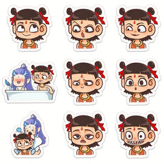60pcs Anime Sticker Pack Cartoon Expressions DIY Decals