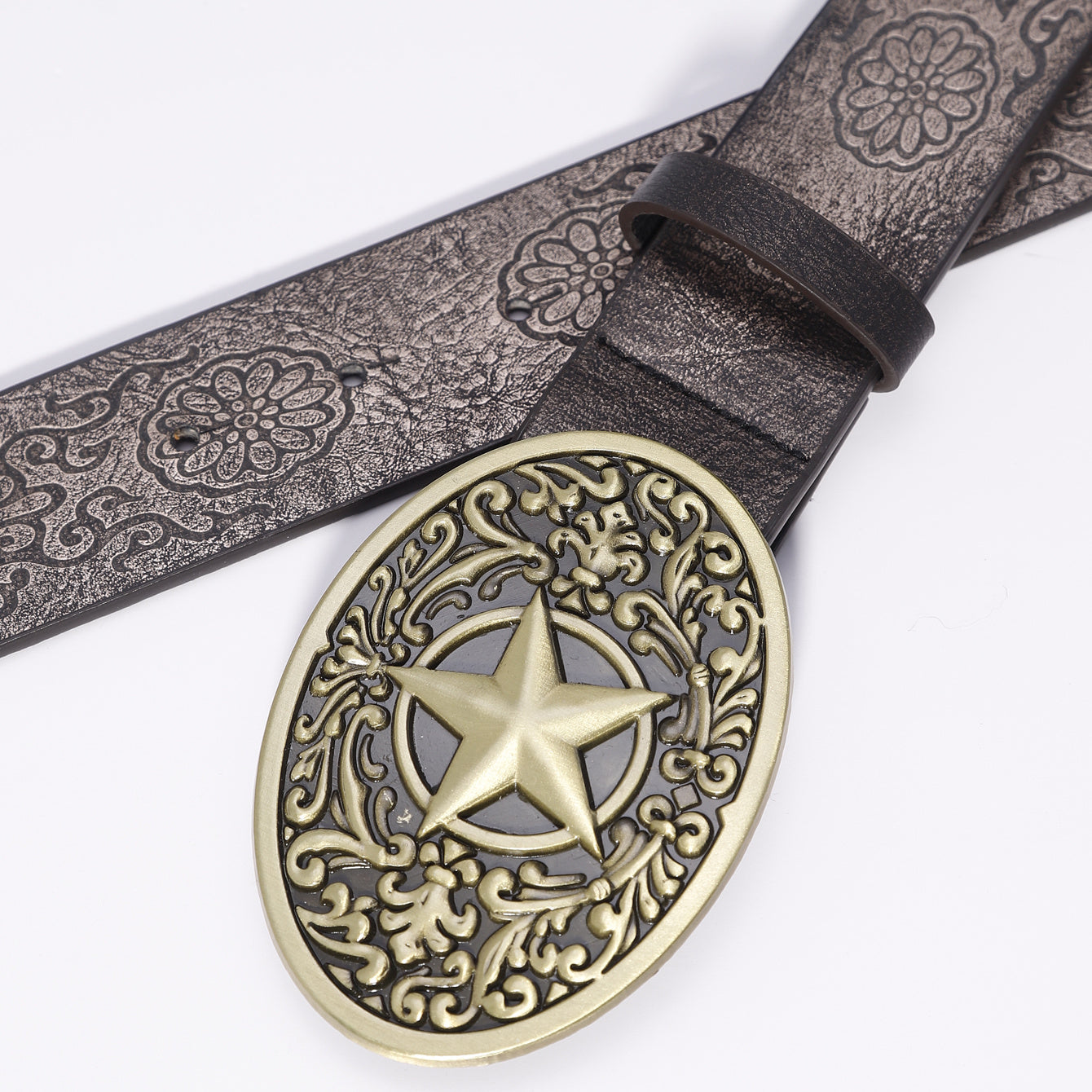 Punk Belt Retro Pentagram Pattern Buckle Belts Clothing Accessories