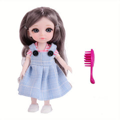 6 Inch Small Bjd Dolls High Eyes For Children's Clothing Pink Princess