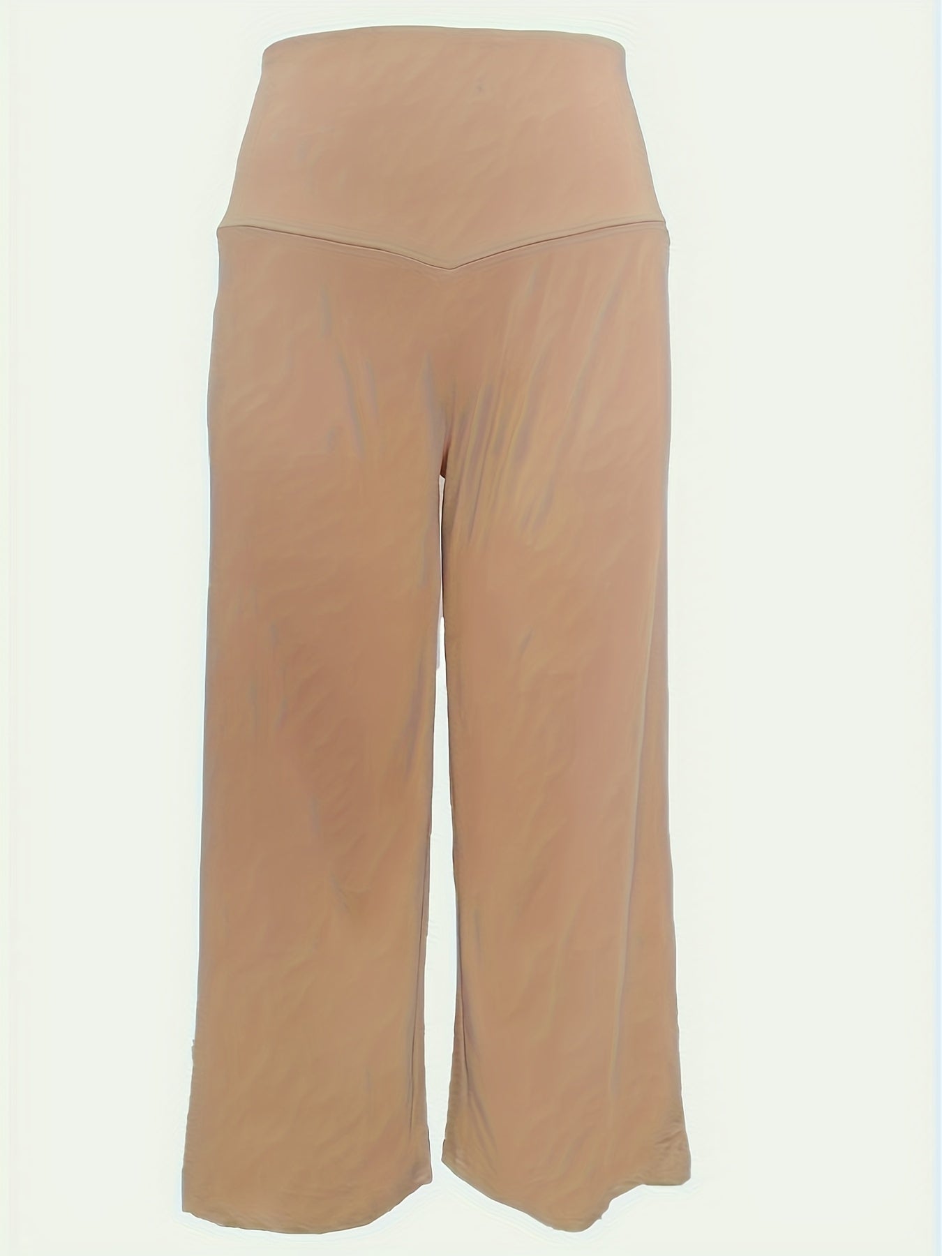  Solid Wideband High Rise Wide Leg Trousers