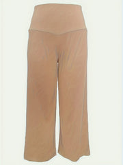  Solid Wideband High Rise Wide Leg Trousers