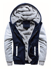 Men's Plush Fleece Hooded Jacket