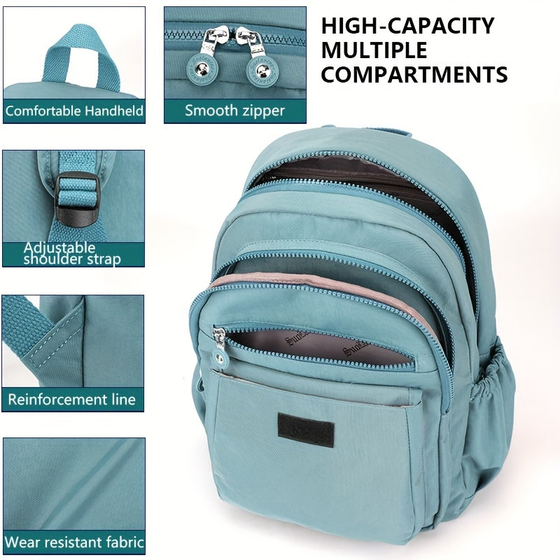 Women's Nylon Backpack: Spacious & Lightweight, Adjustable Straps