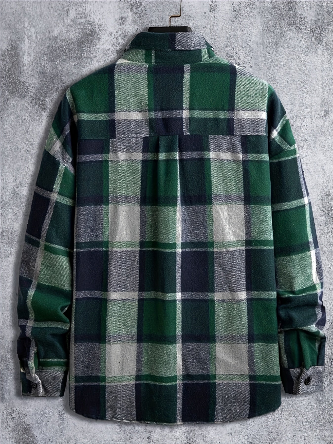 Plaid Shirt Men's Casual Button Up Long Sleeve Shirt Jacket