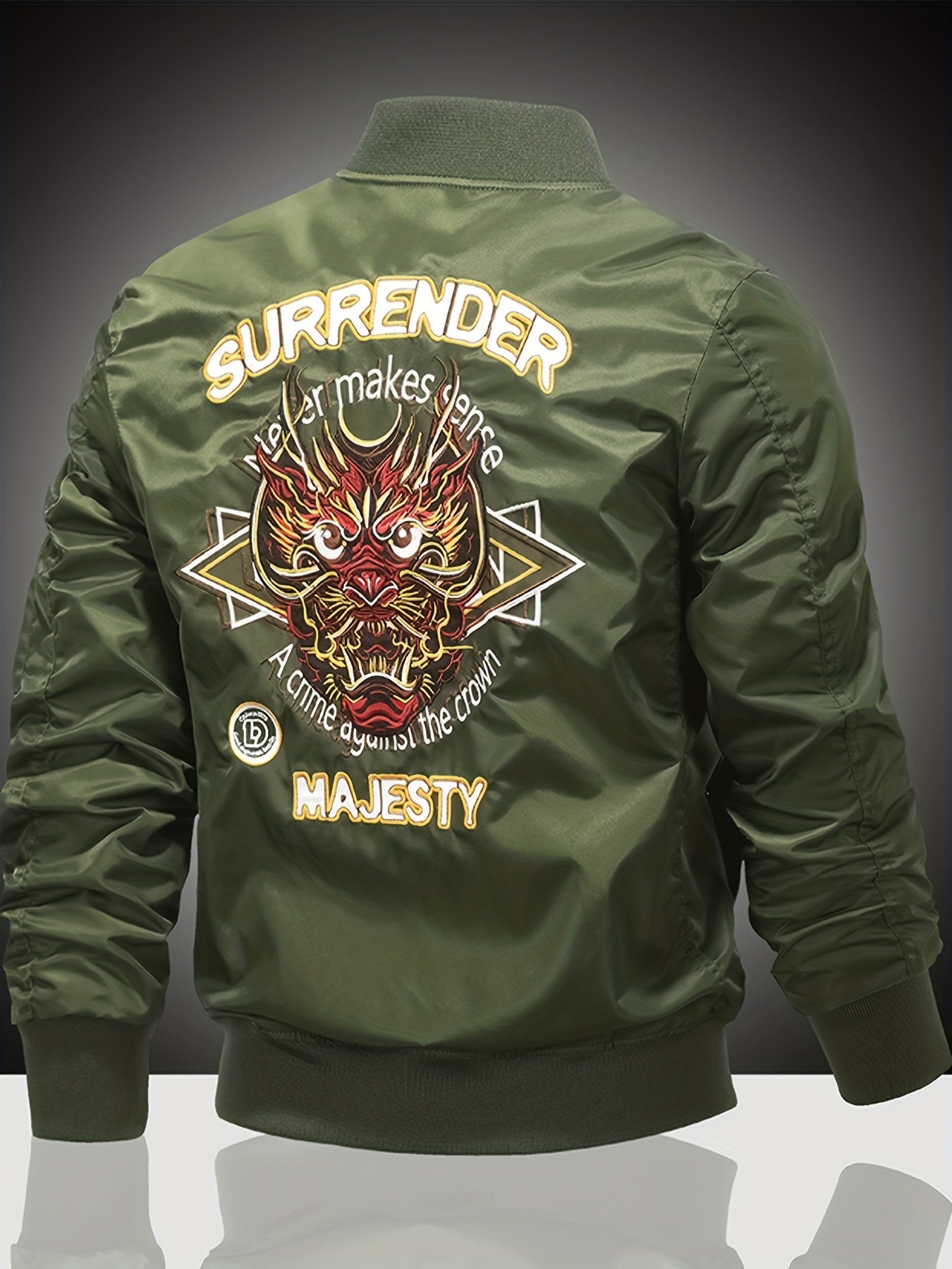 Embroidered Men's Slim Fit Sports Jacket Windproof Motorcycle Jacket