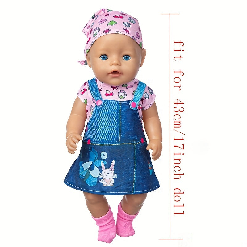 Imitative Denim Skirt Doll Clothes Fit 17" Baby Doll