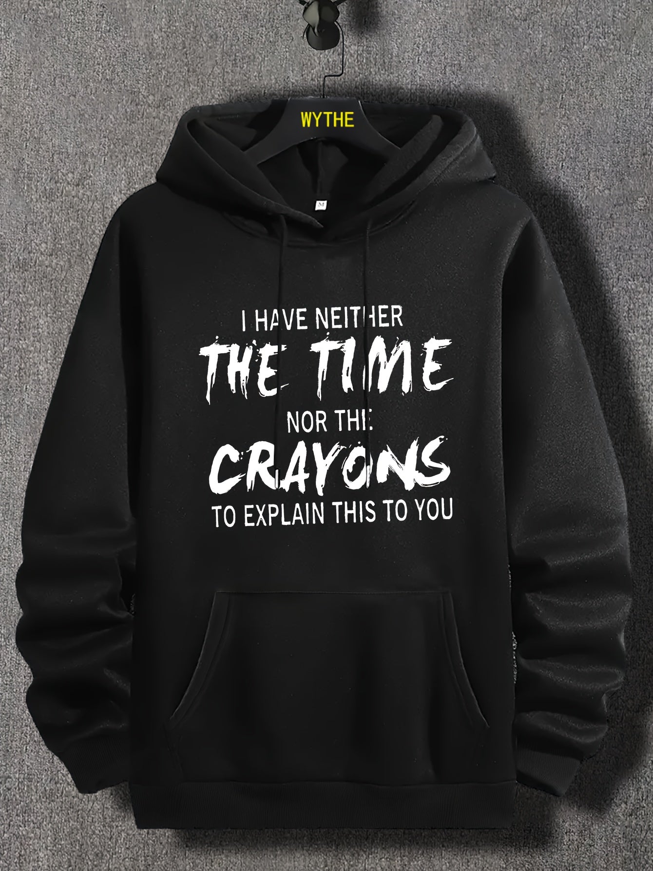 Graphic Print Hoodie with Kangaroo Pocket for Men