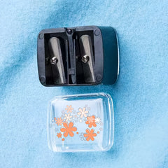 Dual Hole Pencil Sharpener with Flower Design