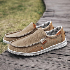 Men's Linen Comfy Slip On Loafers Wear resistant Non Slip Shoes