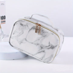 Travel Marble Makeup Bag Organizer Large Capacity Toiletry Case Brush Holder