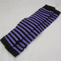 Hip Hop Striped Knitted Gloves Unisex Fingerless Warm Sleeves