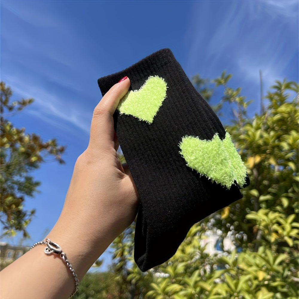 Heart Pattern Mid Tube Socks Women's Stockings
