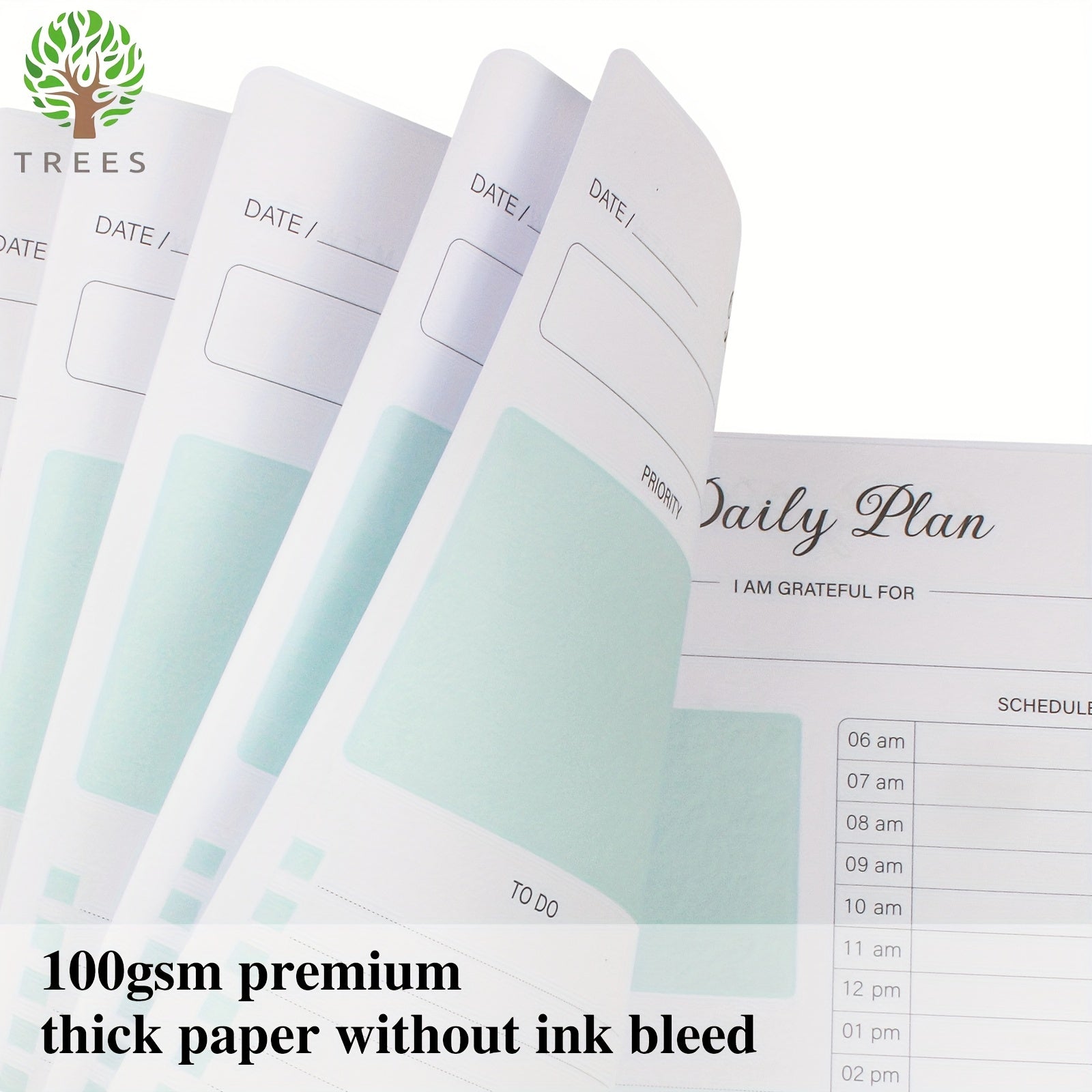 Daily Planner To Do List Notebook With Hourly Schedule Undated Goal Agenda