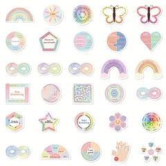 60pcs Calming Sensory Stickers for Phone Case Luggage Tablet Holiday Graffiti