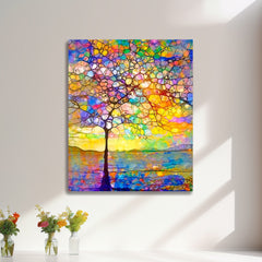 Small Tree Shining River DIY Acrylic Painting Set