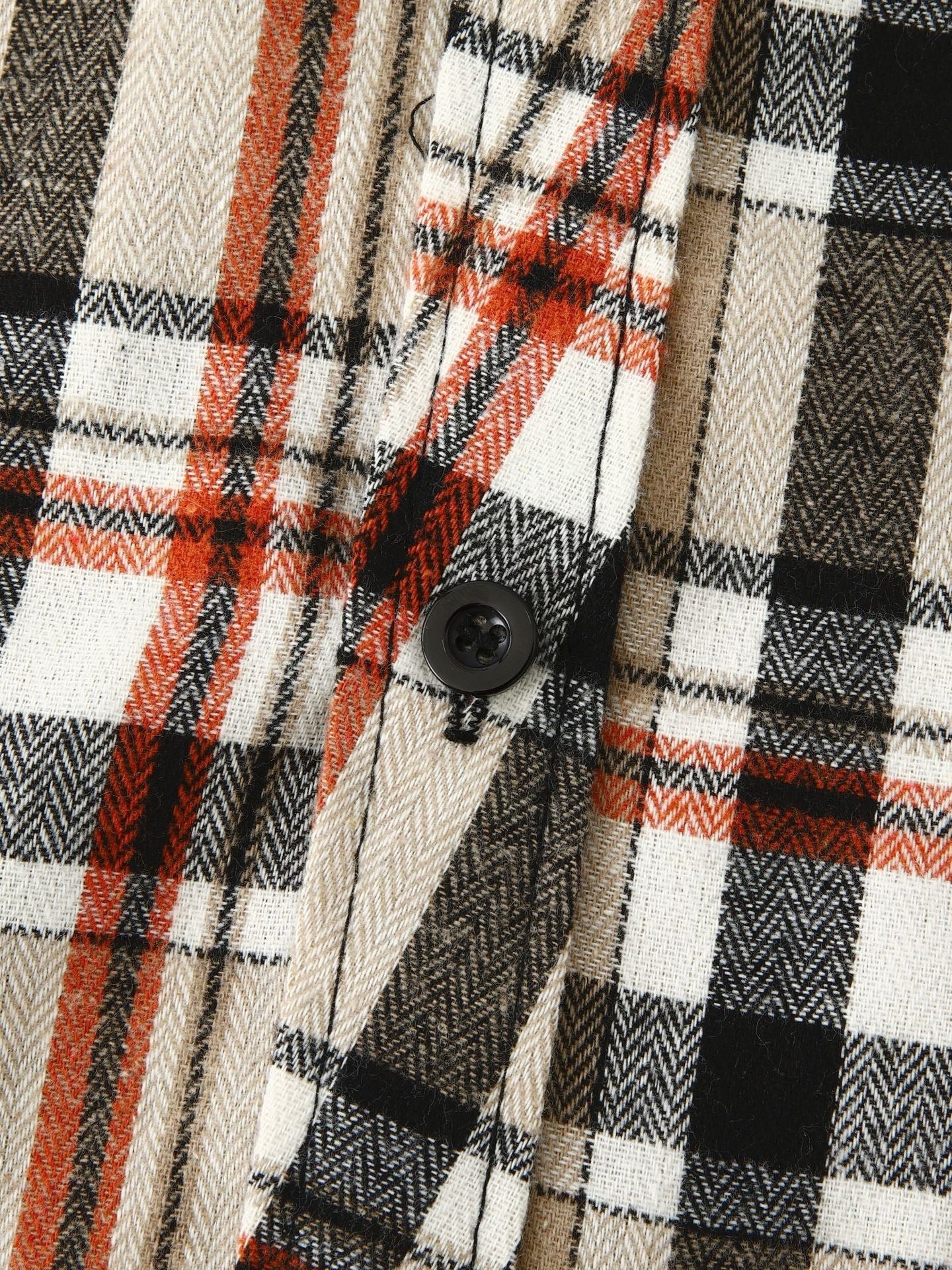 Men's Vintage Hawaiian Style Flannel Fleece Plaid Lapel Shirt
