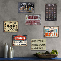Retro Metal Tin Sign for Home Bar Decor