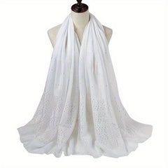 Solid Tassel Muslin Hijab Headband Thin Breathable Shawl