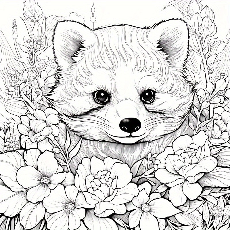 Animal & Floral Coloring Book: Art Therapy Paint by Number Kit