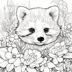 Animal & Floral Coloring Book: Art Therapy Paint by Number Kit