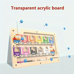 YIDIEMO Magnetic Number Maze Wooden Train Toy