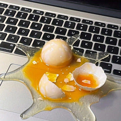 April Fool's Broken Eggs Phone Holder, Blown Milk Tea Spoof Toy