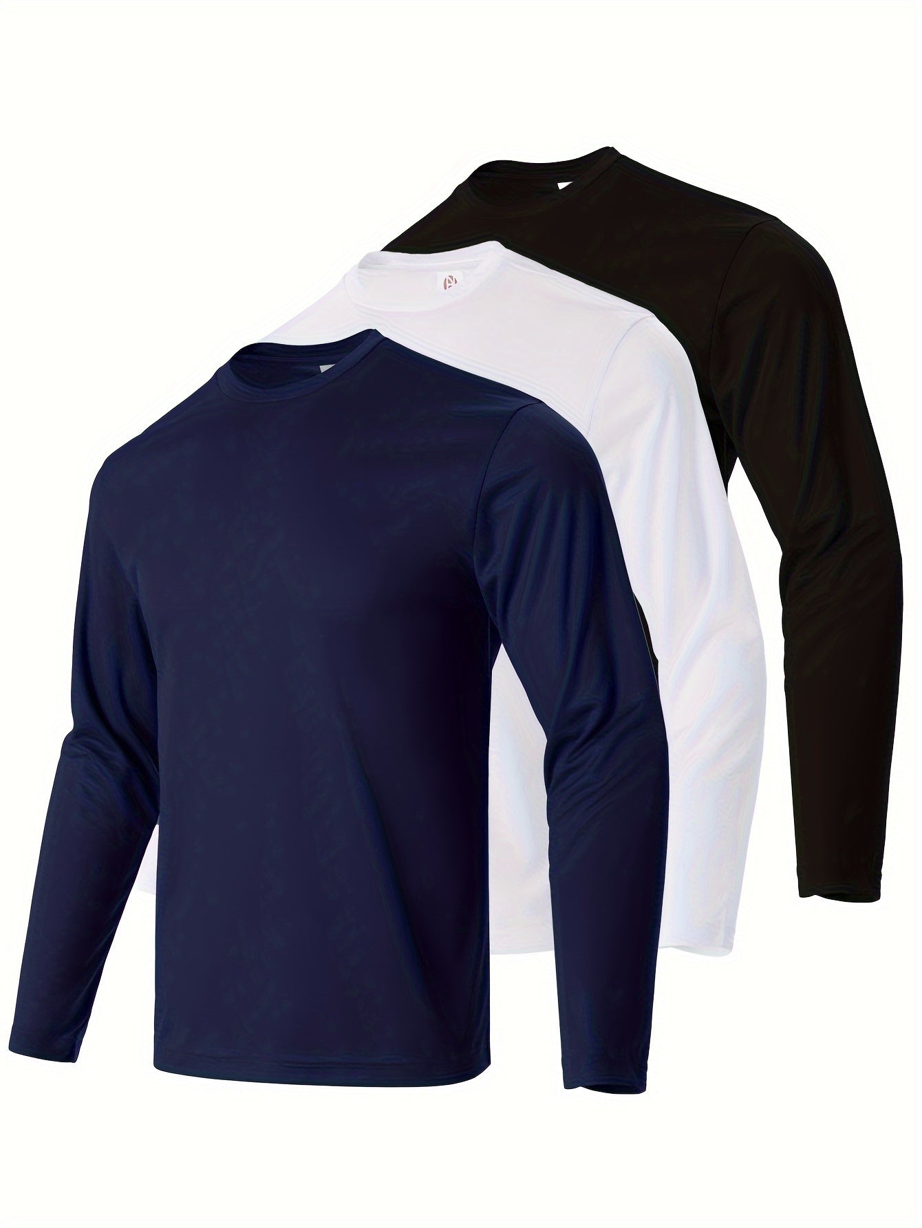 Men's Solid Long Sleeve T-Shirt Quick Dry Moisture Wicking