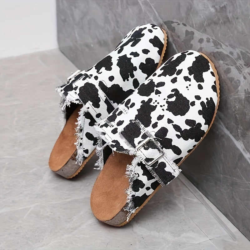 Women's Lightweight Canvas Slip On Shoes with Buckle Strap Details