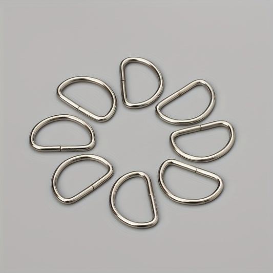 100pcs DIY Clothing Metal D-ring Accessories Silver D Buckle