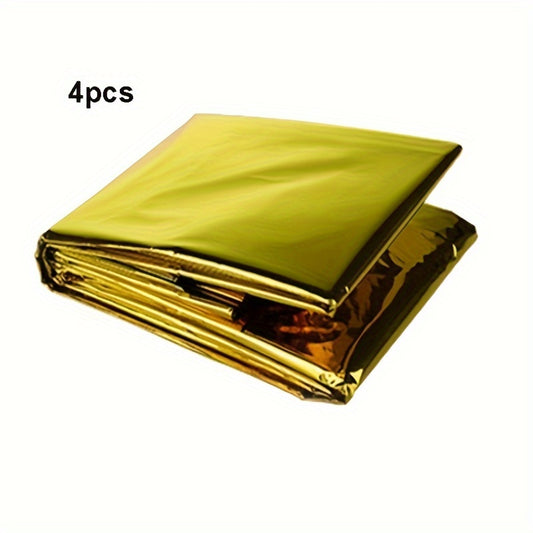 4pcs Emergency Insulation Blanket Foil Space Blanket Outdoor First Aid Camping