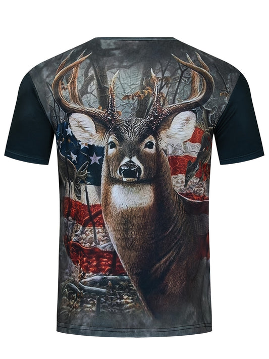 Men's Animal Graphic T shirt 3D Print Stretch Tee Top