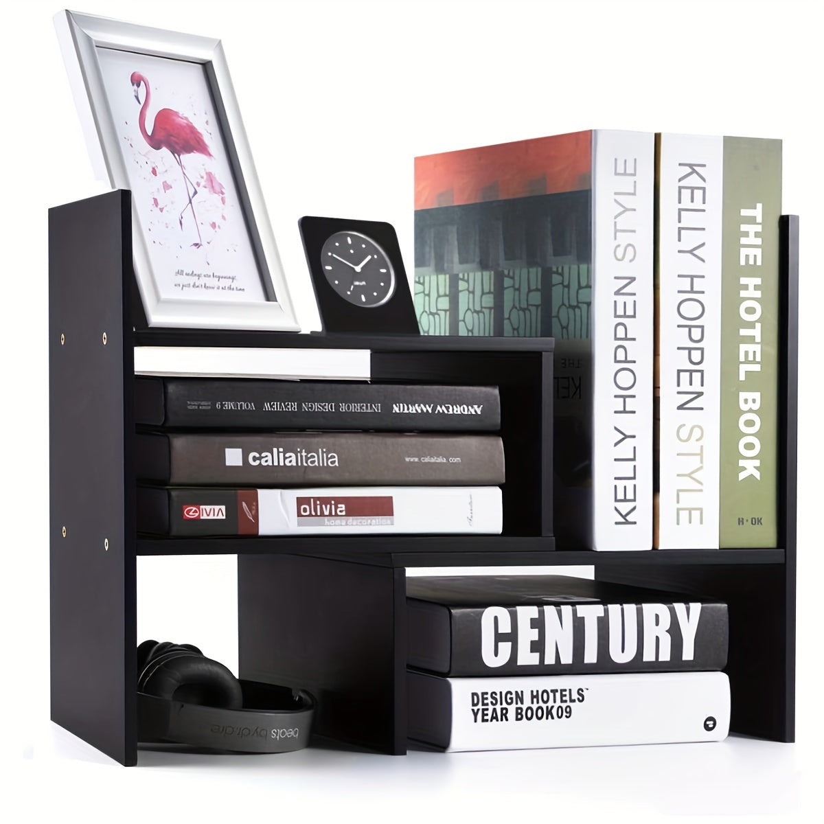 Desktop Bookshelf Office Retractable Storage Bookcase