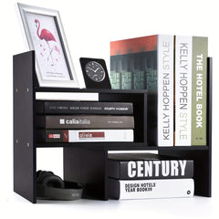Desktop Bookshelf Office Retractable Storage Bookcase