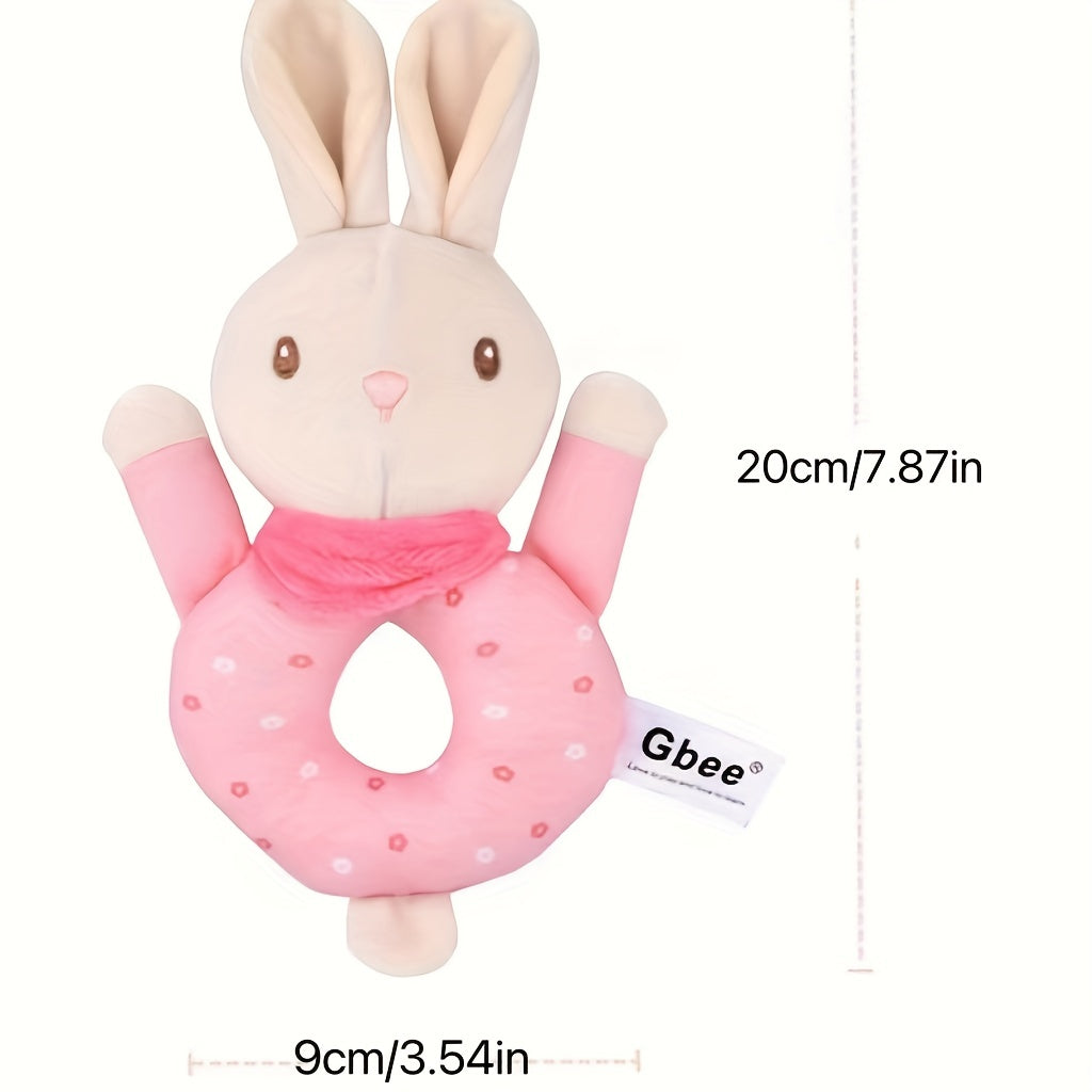 Soft Cartoon Rabbit Plush Doll Rattle Baby Toy Red