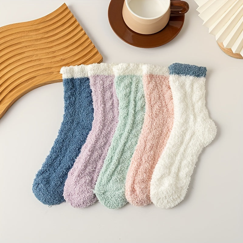 5 Pairs Cozy Mid Tube Socks Women's Stockings
