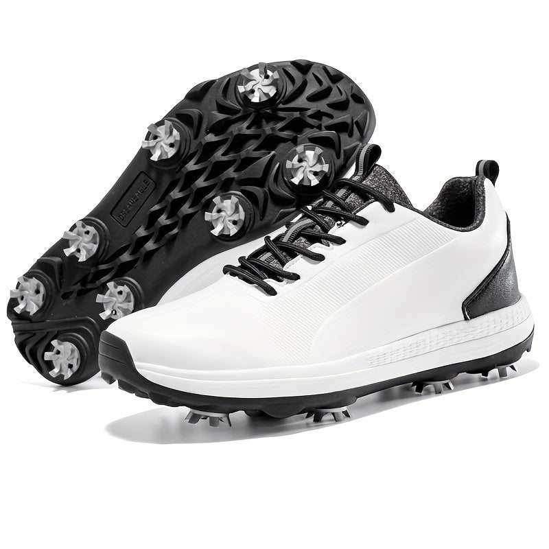 Men's Lightweight Golf Shoes w/ Removable Spike Non Slip Non Lace