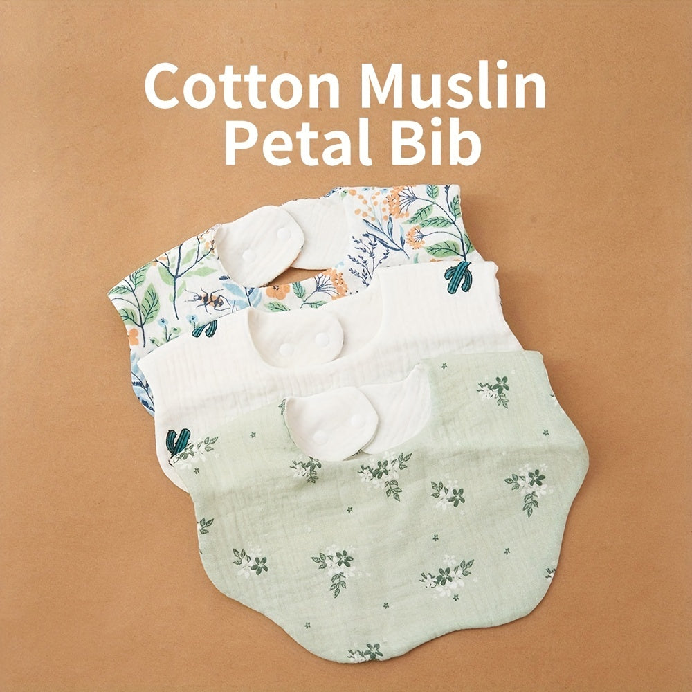 6-Layer Cotton Muslin Petal Bib for Babies