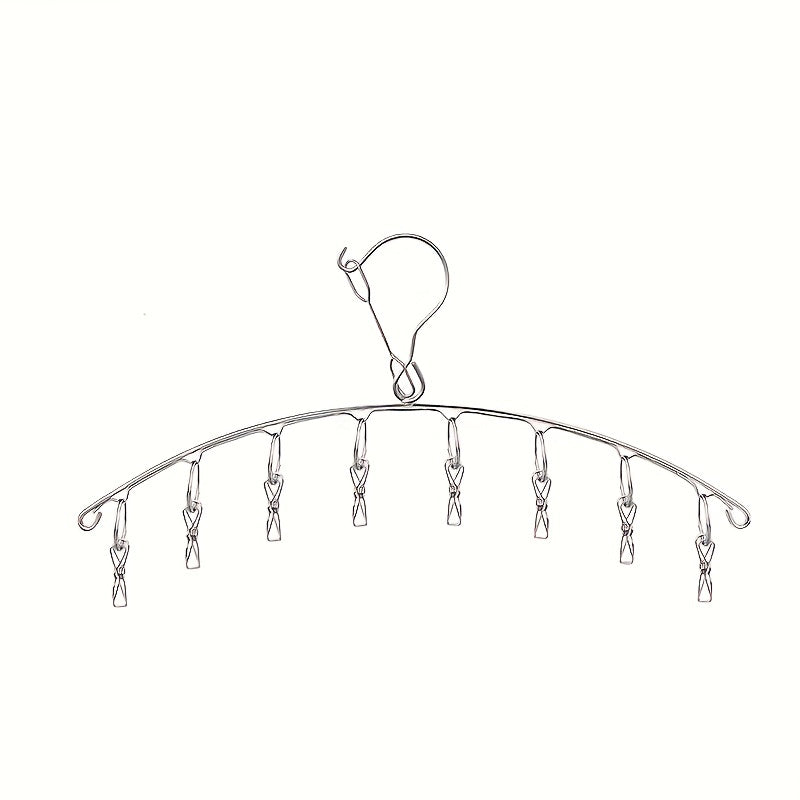 8-Clip Stainless Steel Sock Rack Clothes Drying Rack