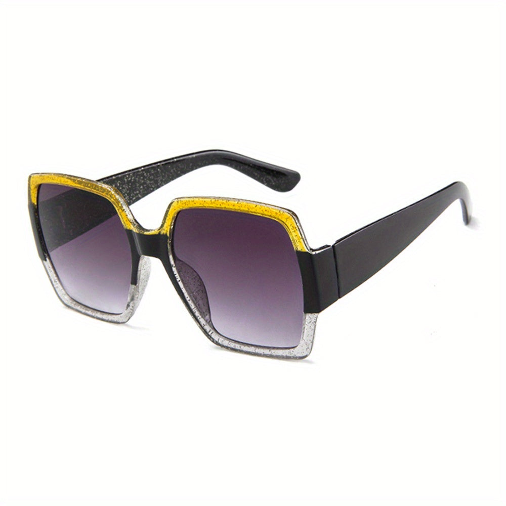 Y2K Glitter Block Gradient Sunglasses UV400
