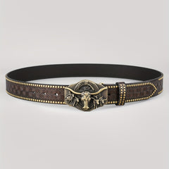 Men's Vintage Embossed Hardware Western Cowboy Belt
