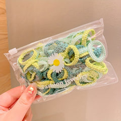 50pcs Mini Hair Rope High Elastic Hair Ties Cartoon Rubber Band Hair Accessories