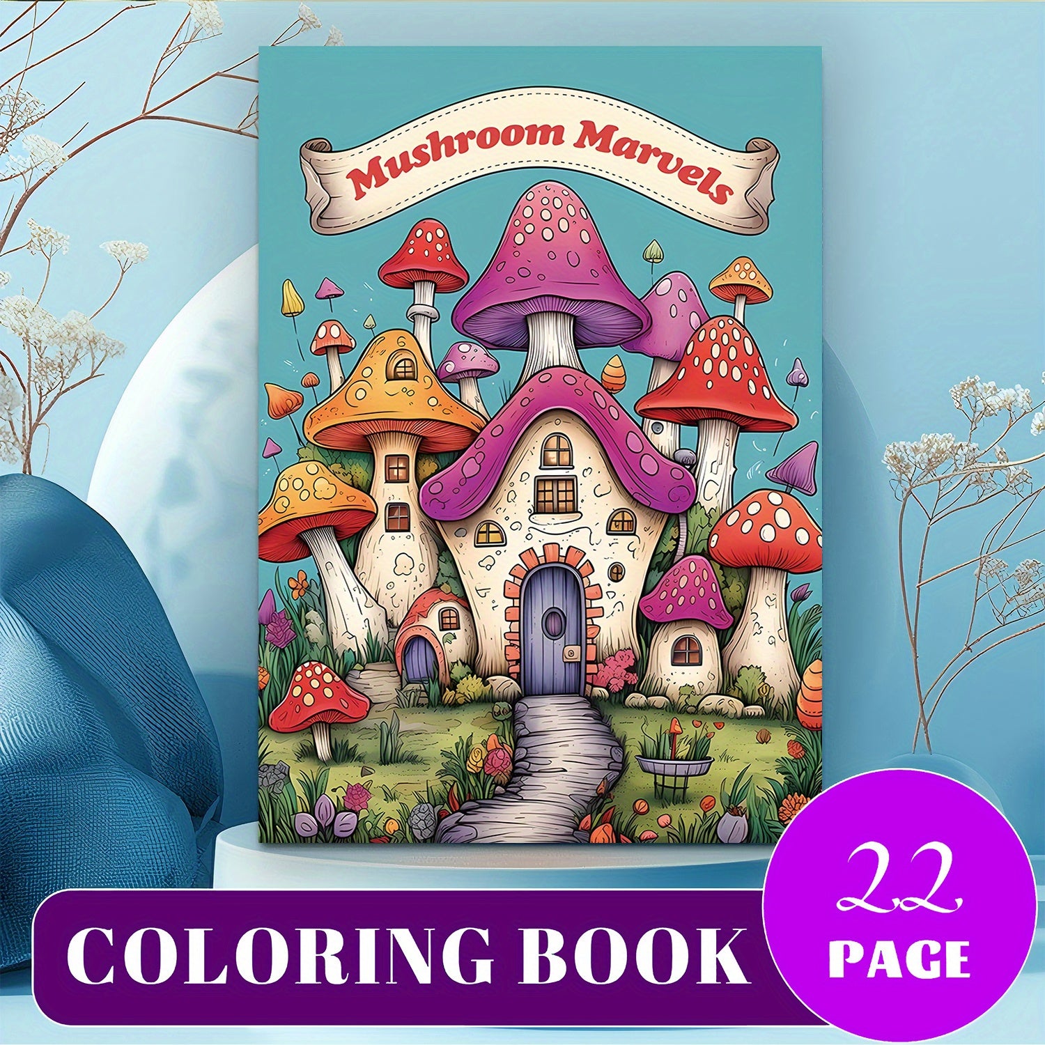 Miracle Mushroom Coloring Book with Writing and Drawing Board