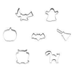 7pcs Halloween Cookie Cutters Stainless Steel Candy Mold Pumpkin Witch Molds