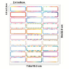 24pcs/60pcs School Waterproof Name Sticker Handwriting Mesh Bag Archive Label